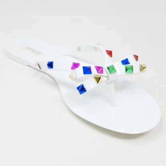 NEW Ann More Diamond Bow White Jelly Sandals - Picture 3 of 8